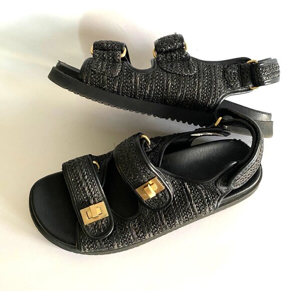 Dune London black woven chunky sandals Lockstockk size Eur 40 - Picture 1 of 13